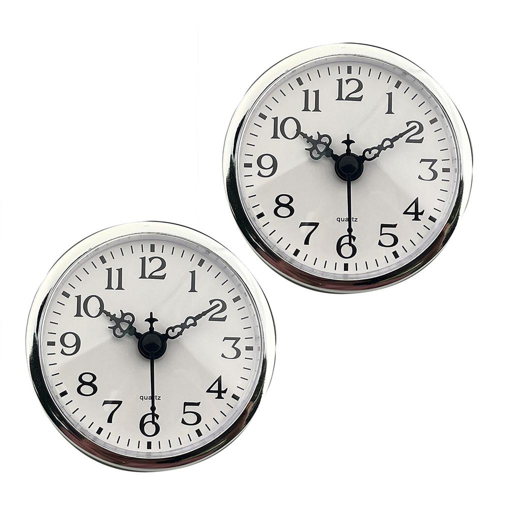80mm Round Quartzs Clock Insert Replacement Miniature Movement Arabic Numerals White Dials Clock Head for DIY Projects