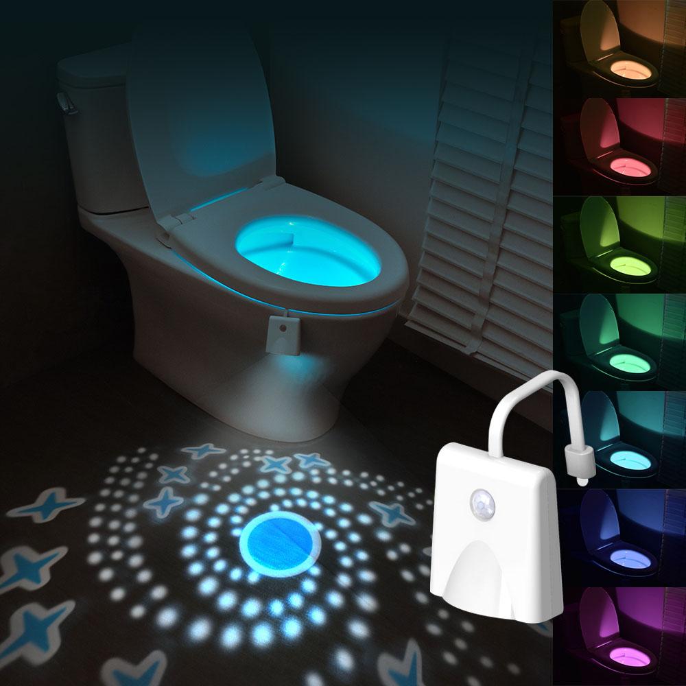 Multi Colour LED Wall Night Lights Motion Sensor Magnetic Foot Lamp RGB Projector Toilet Lights For Indoor Lighting