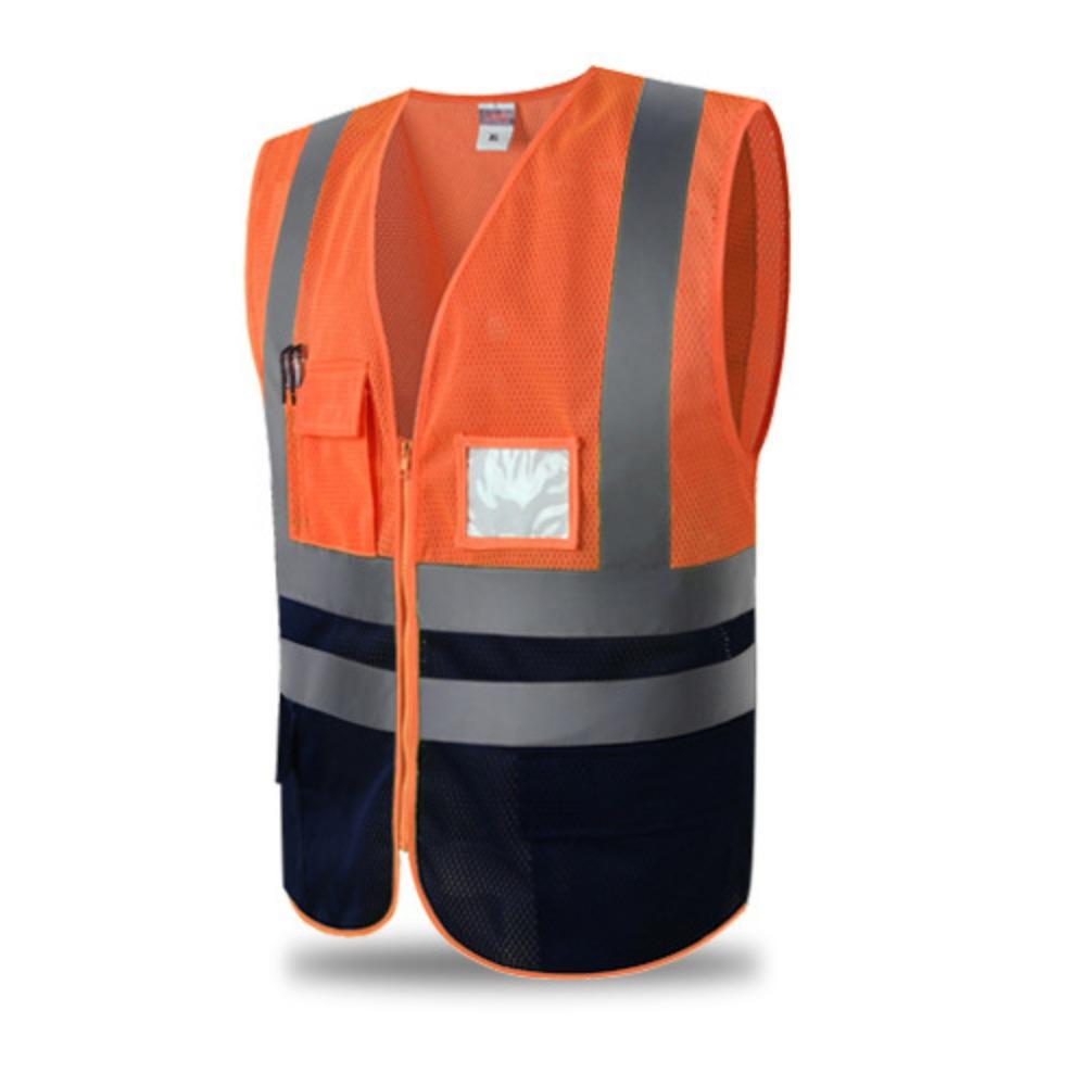 Breathable Safety Vest Reflective Strips Workwear Uniforms Working Clothes Running Cycling Sports XL оранжевый