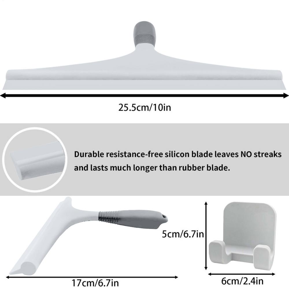 Universal Shower Squeegee Silicone Cleaning Squeegee for Glass Doors Bathroom Mirrors Windows and Tile Walls Scraper