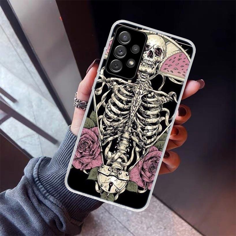 Gothic Fashion Skull Phone Case For Samsung Galaxy A17 A57 A37 A16 A26 A36 A56 A15 A25 A35 A55 A14 A13 A54 A53 A34 A24 A33 A23 G