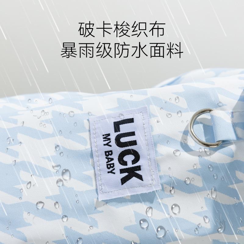 

Dog raincoat thousand bird grid print hooded poncho spring summer rainy day out waterproof small dog teddy dog clothes S (recommended weight 3-2.5 kg) бонді синього кольору