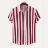 2026 Hawaii Camicia a Maniche Corte a Righe da Uomo Top Casual da Ufficio da Uomo T-shirt Oversize Camicia Bottoni Estiva da Uomo 5XL