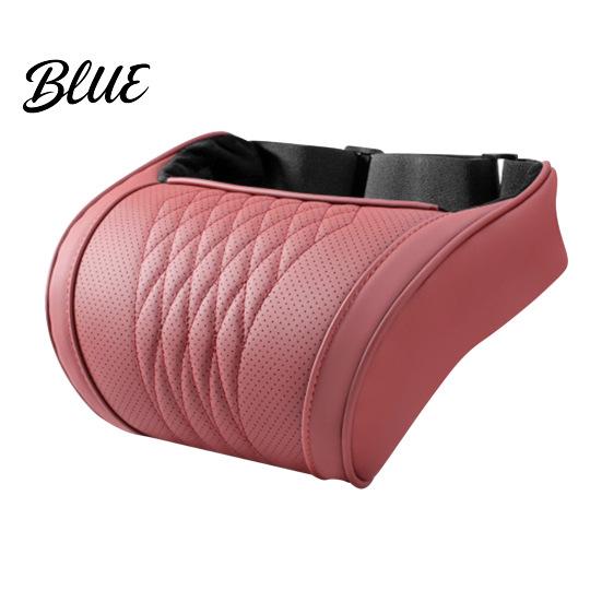Neck Pain Relief Pillow for Commuting Memory Foam Car Pillow/Backrest Breathable PU Leather Cover with Adjustable Office Chair Headrest Attachment