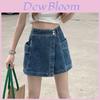 Denim Skirt Shorts With Irregular Design For Casual Summer Wear Women