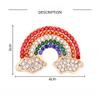Kolorowa tęczowa broszka z cyrkoniami dla kobiet, unisex, urocza przypinka ze stopu w kształcie chmurki, biżuteria na imprezę, na co dzień, prezent