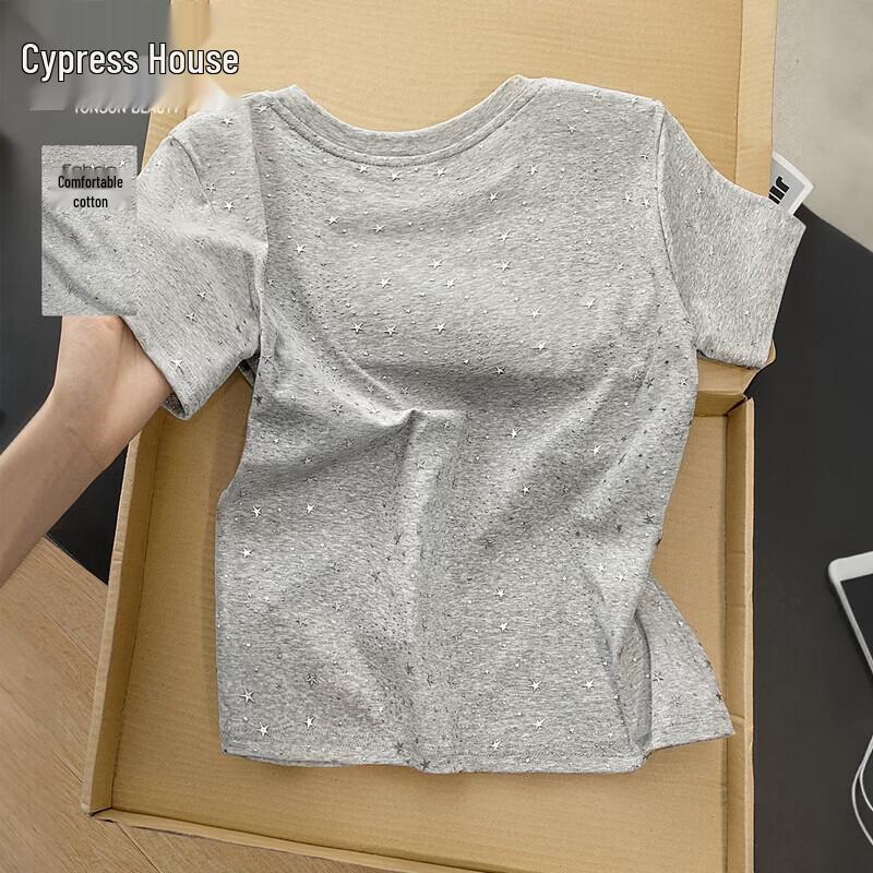 

Women s Star Pattern Slim Fit Short Sleeve T-Shirt M