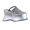 Fashion Mesh Super-high Heels Women Slippers Designer Heeled Shoes Fashion Woman Sandals Summer 2025 Brand Pumps New Chaussures Femme