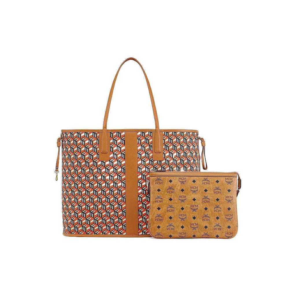 New MCM Coated Canvas Leather Combo Bag, Tote Bag, Shopping Bag, Handbag, Shoulder Bag Large Women's MWPCSVI02CO001