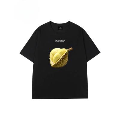 Sommermode Schwergewicht Retro Herren Frucht 100% Baumwolle Bedrucktes Rundhals Hochwertiges Freizeit Fitness Street T-Shirt