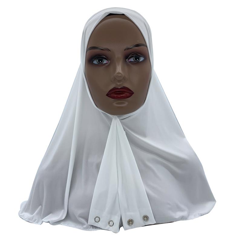 Snap Fastener Neck Head Full Cover Instand Hijab for Muslim Women