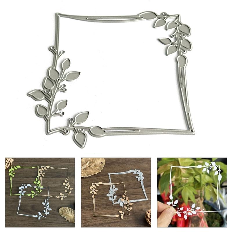 Metal Die Cuts Embossing Stencils Leaves Frame Cutting Dies Stencils for Scrapbooking Album Cards Photo Decorations