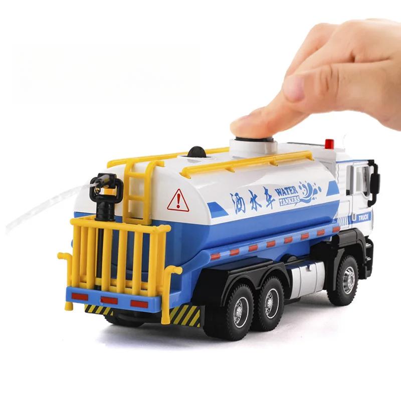 Sprinkler Can Spray Water Green Car Sound Light Boomerang Alloy Toy Car Boy Gift B327