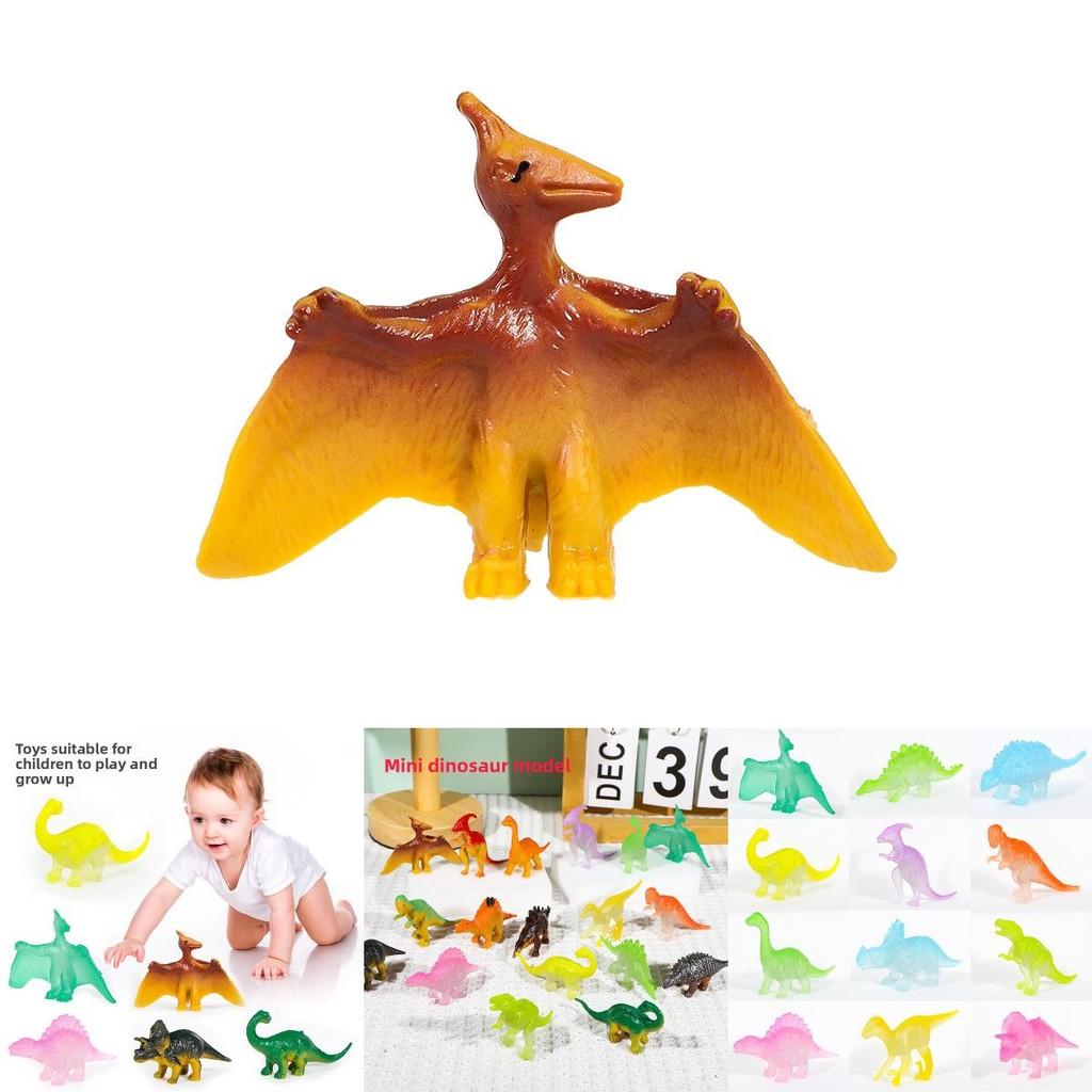 Mini Dinosaur Soft Rubber Model Desktop Ornament Kid Toy Set For Childrens Gift