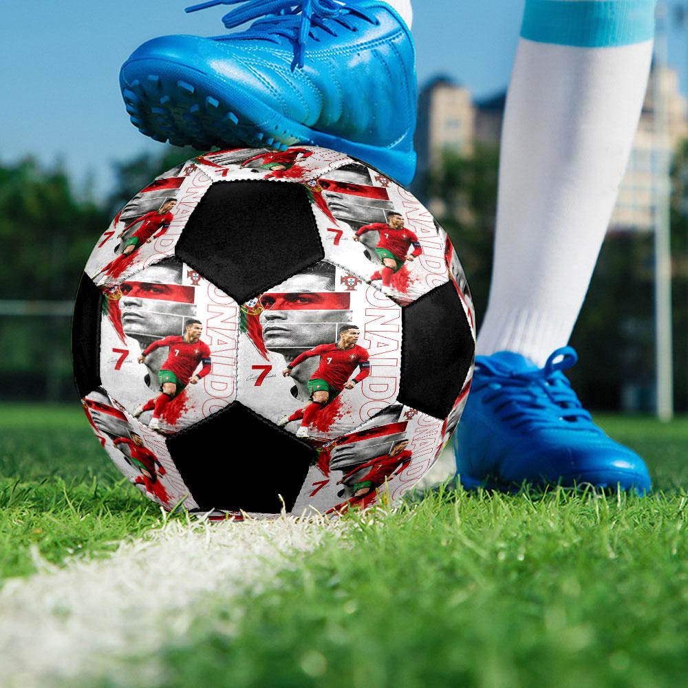 1 pz Pallone da Calcio Cristiano Ronaldo Taglia 5 Pallone da Calcetto Indoor alla Moda Colorato Gioco in Giardino - Ottimo Regalo per Appassionati di Sport HE21