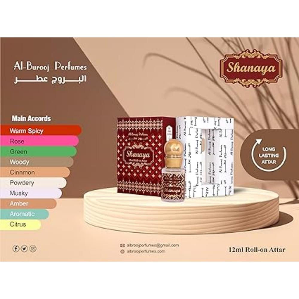Shanaya Luxury Unisex 100% Alcohol Free Long Lasting Attar Perfume (12 ML) Floral Attar (Musk, Amber, Citrus, Woody, Rose, Spicy)