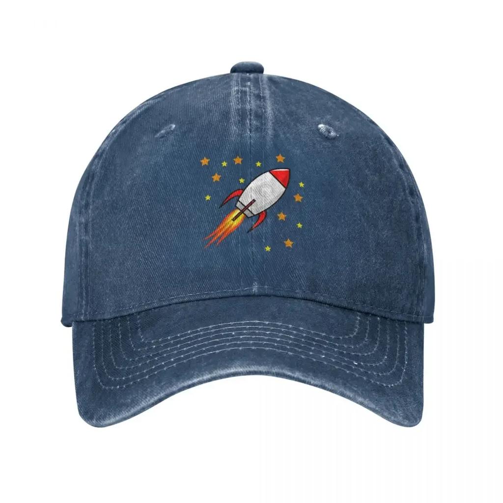Süßes Raketenschiff im Weltall Baseballkappe Militärkappe Unisex Flauschiger Hut Damenmützen UnisexS
