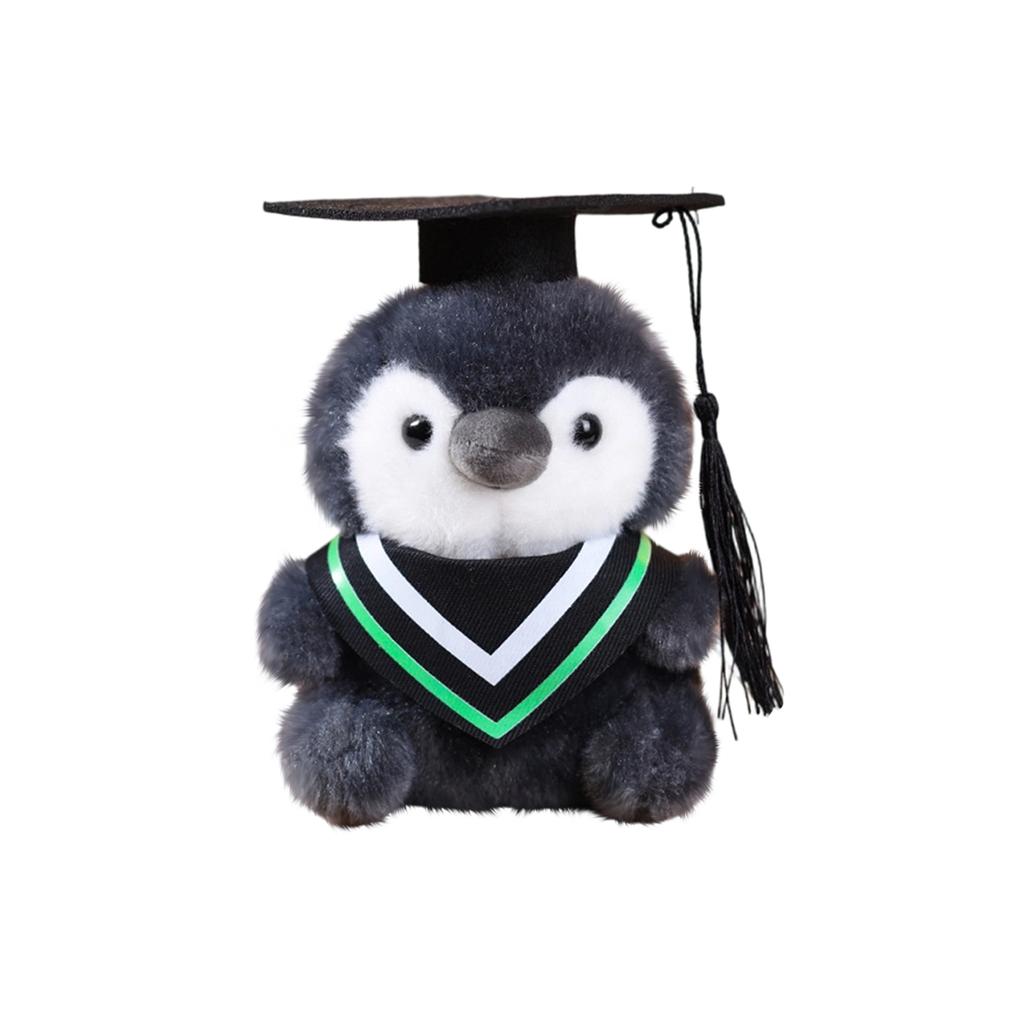 Plush Penguin Graduation Doll Soft Stuffed Animal Toy with Graduation Cap and Gown Suitable for Graduation Season Gifts and Decorations