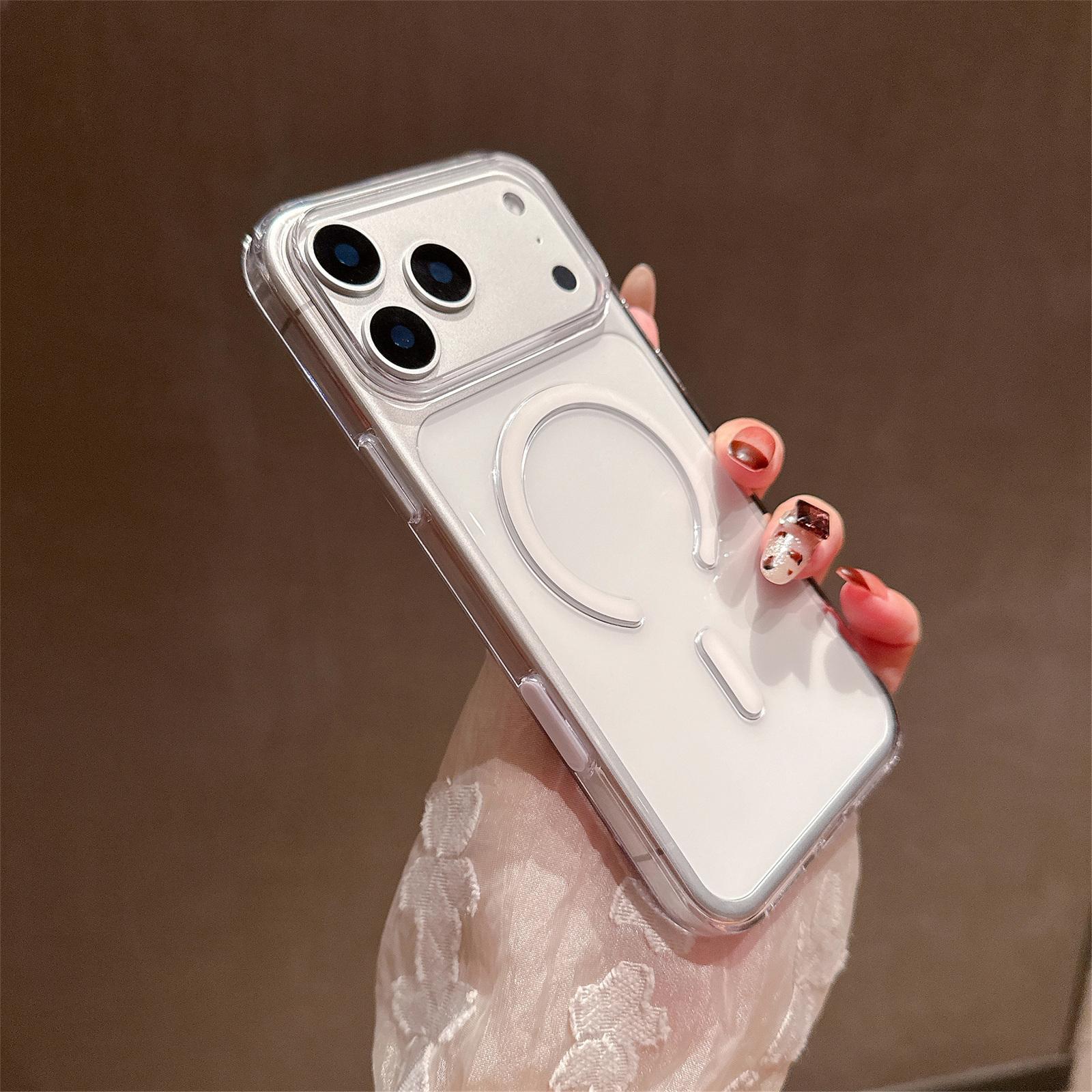

For iPhone 17 Pro Max Case Compatible with MagSafe Shockproof TPU + PC Clear Phone Back Cover