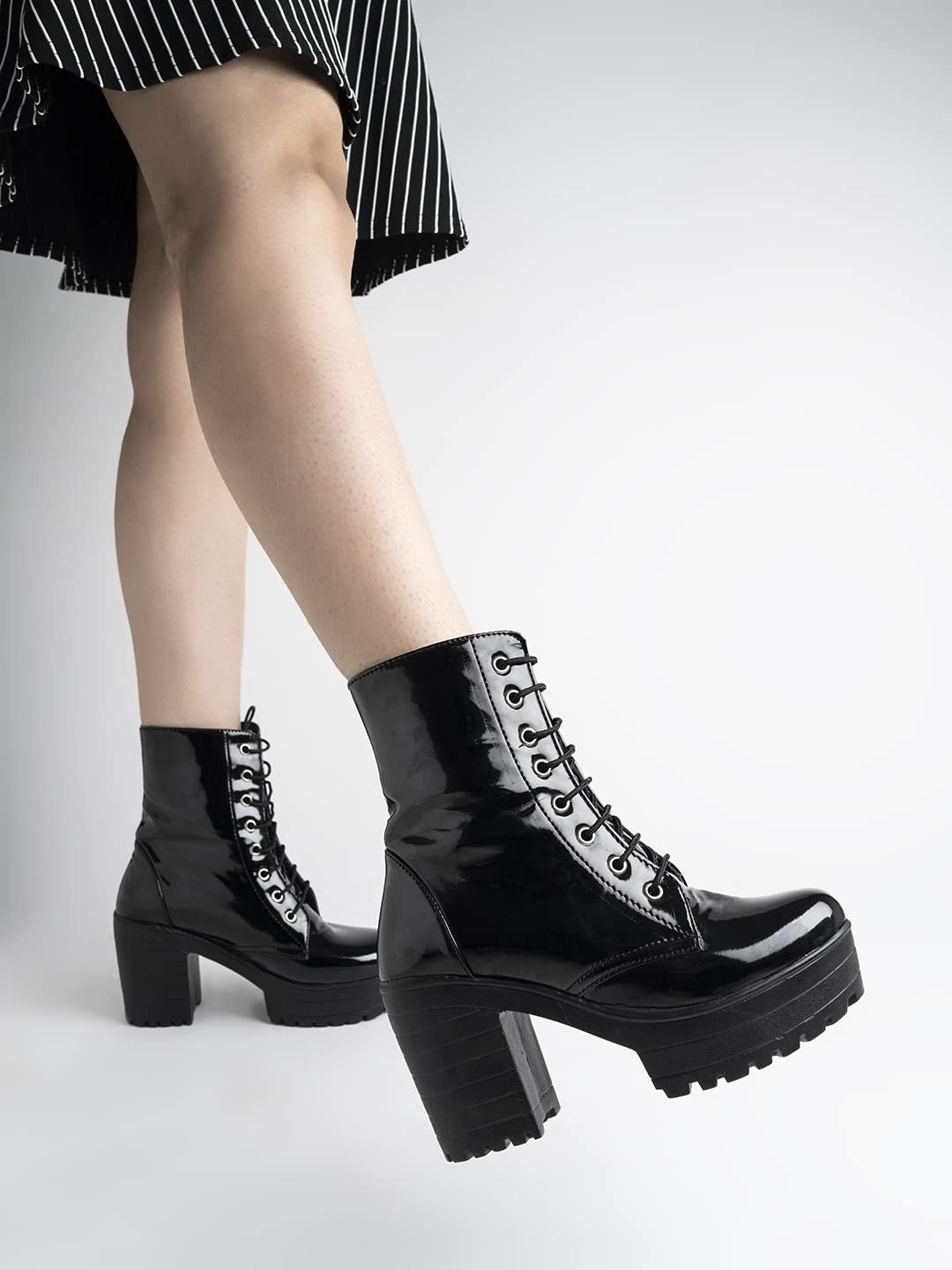 Shoetopia Block Heeled Boots-EU38 5 UK чёрный