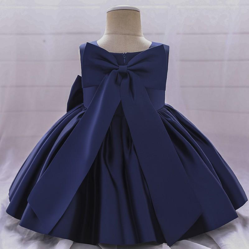 Baby Girls Birthday Party Dress Bow Princess Wedding Gown Kids Formal Occasion