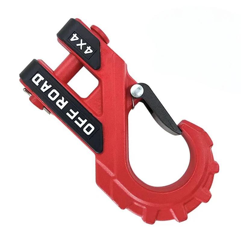 3/8 Winch Hook Heavy-Duty Maximum 20 Tons Of Forged Steel AT Shaped Winch Hook Heavy-Duty Forged Thickened Tongue Trailer Hook красный