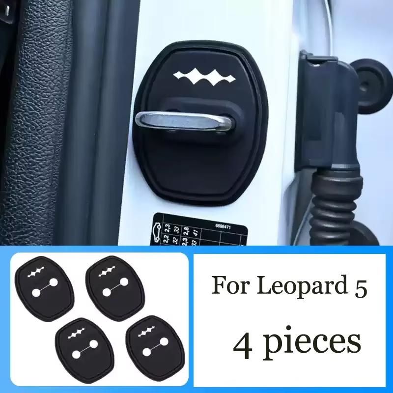 For Equation Leopard 5 Leopard 8 2024 2025 Special Car Door Lock Cover Buckle Silicone Shock Absorption Cushion Door Protection
