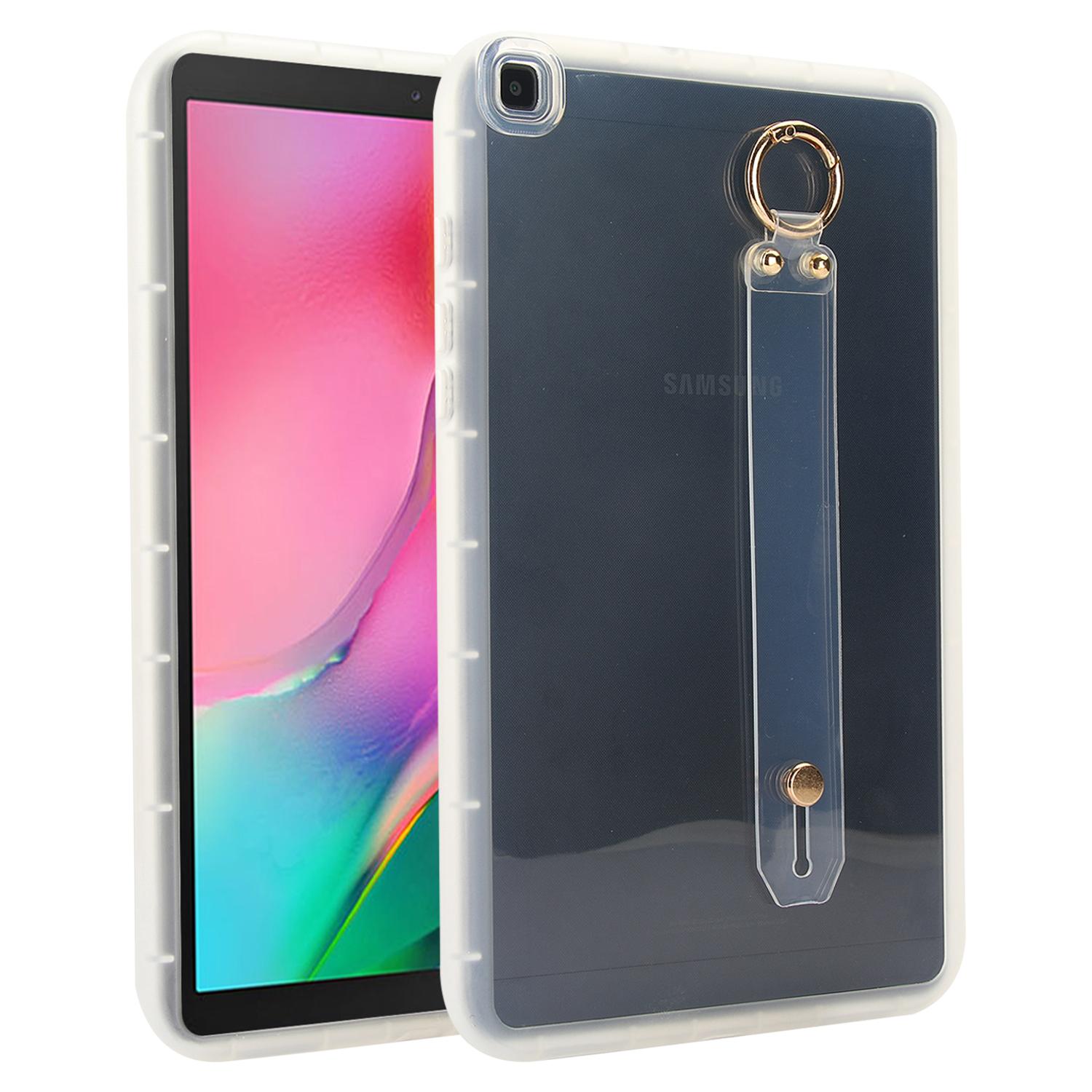 

For Samsung Galaxy Tab A 8.0 (2019) SM-T290 (Wi-Fi)/SM-T295 (LTE) Case Shockproof TPU Tablet Cover with Wristband Transparent