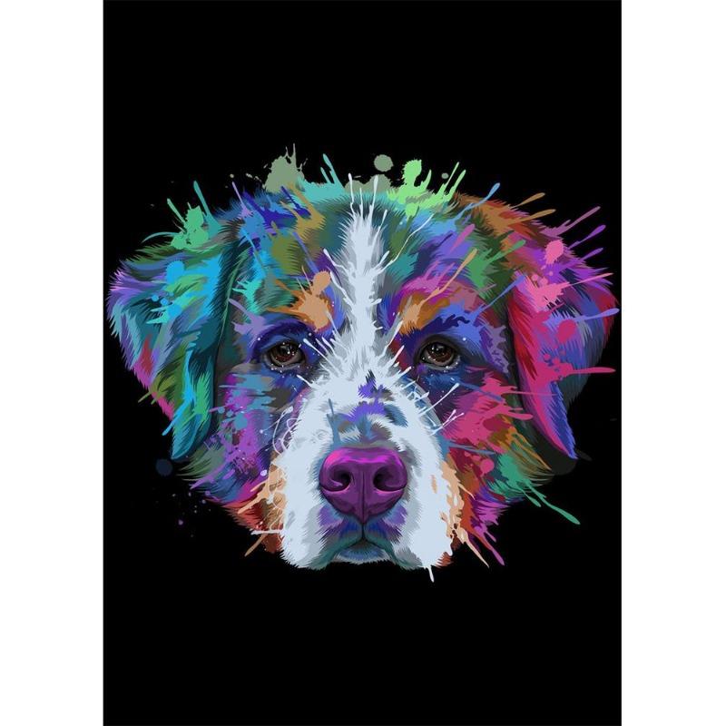 Abstract watercolor, French bulldog, pups, posters, canvas printing, colorful picture of a dog, wall painting for the living room, quadros