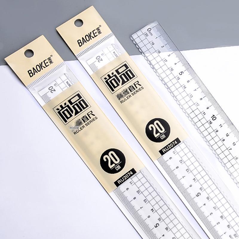 Bao Ke Transparent 20cm Drawing Ruler - Student Exam Stationery RU2074