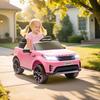 Land Rover Discovery Licensed 12V Kids Electric Car with Remote, 4 Wheel Suspension, Slow Start, Lights, Music, Pink