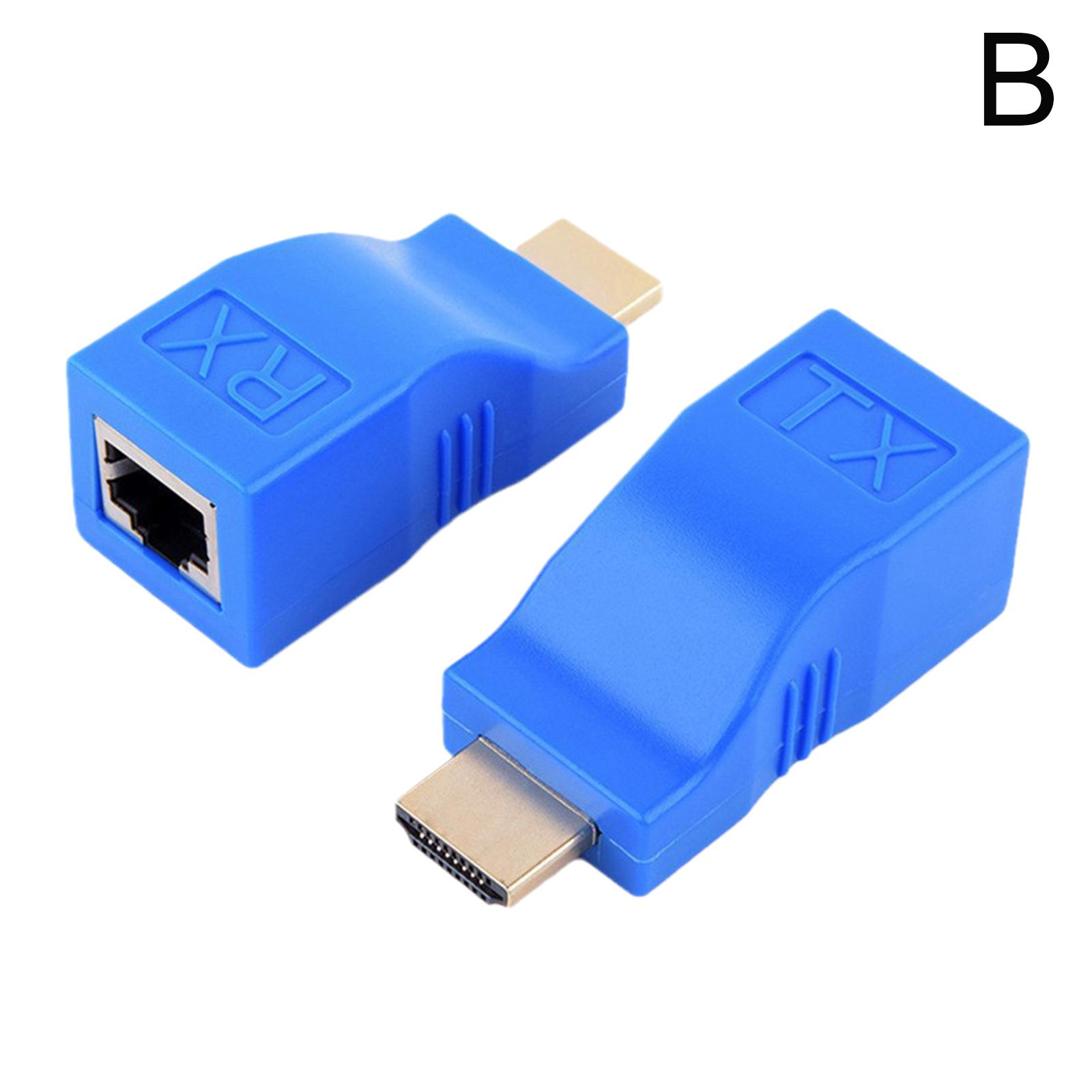 

1 пара RJ45 4K HDMI-совместимый удлинитель Расширение Ethernet DVD Over для сети HDTV CAT H8T4 blue-One-size