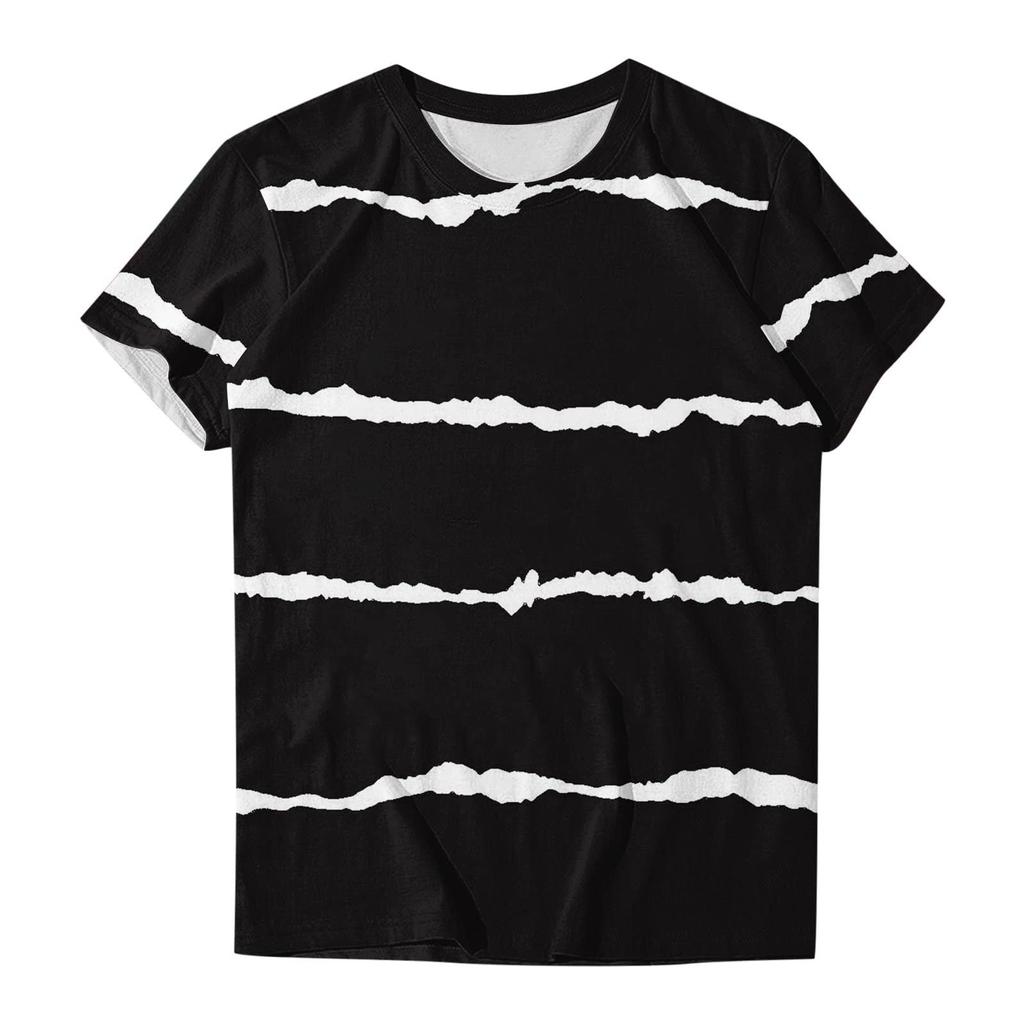 Women's Fashion Casual Loose Round Neck Printed Short Sleeve T-Shirt Top