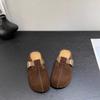 Thick bottom heightening mango women's spring and summer new casual outer wear one-pedal bag head slippers