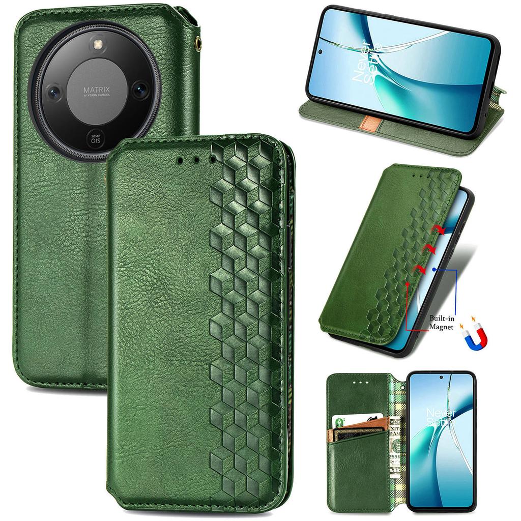 For Honor Magic8 Lite 5G/X9d 5G/X70 5G Case Rhombus Imprint PU Leather Wallet Phone Cover