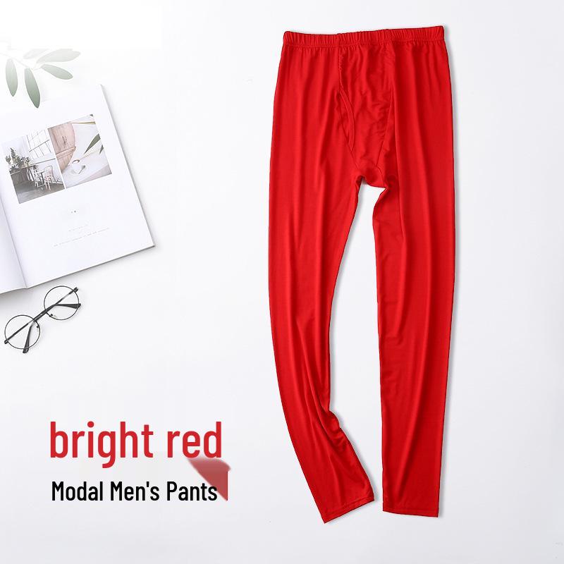 Men's Plus Size Modal Thermal Underwear: Thin, High-Elasticity Round Neck Shirt & Pants Set