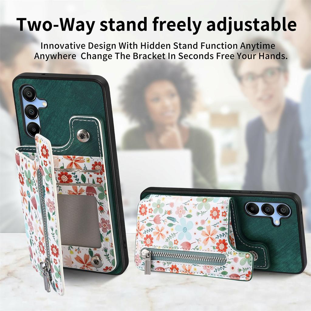 D10 For Samsung Galaxy A16 5G/A16 4G Case Pattern Kickstand Wallet Leather+TPU Phone Cover RFID Blocking