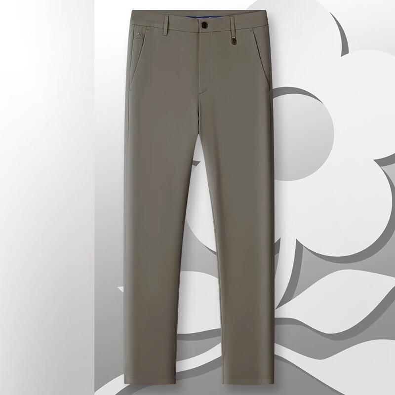 MONTAGUT Men's Summer Cooling Easy-Care Straight-Leg Trousers