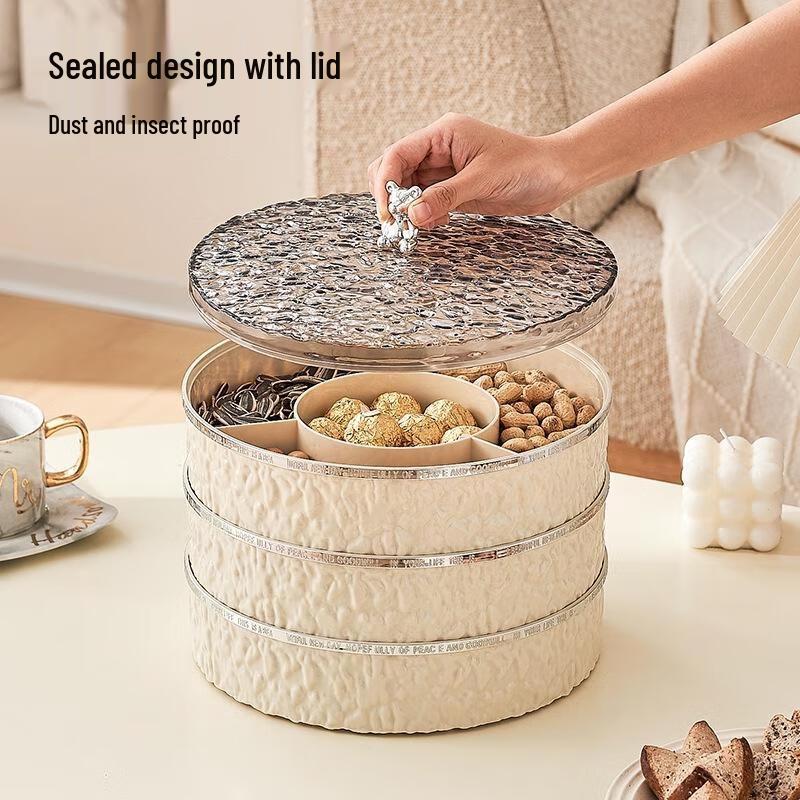 Miling Two-Tier Transparent Grey Snack & Fruit Plate