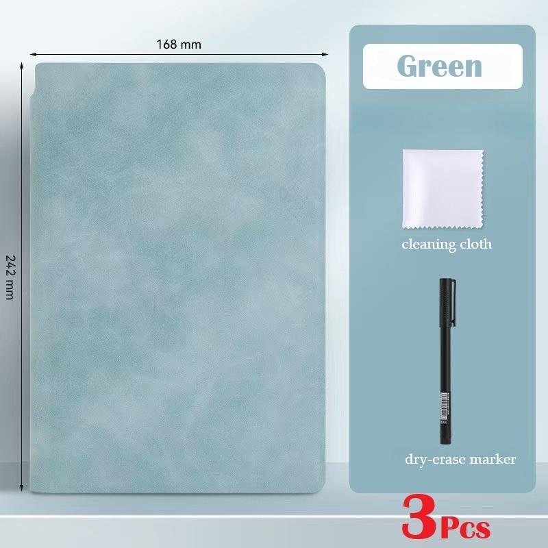 A5 многоразовый блокнот для доски с ручкой для доски, стирающая ткань, кожаный блокнот, еженедельник, портативный стильный офисный блокнот