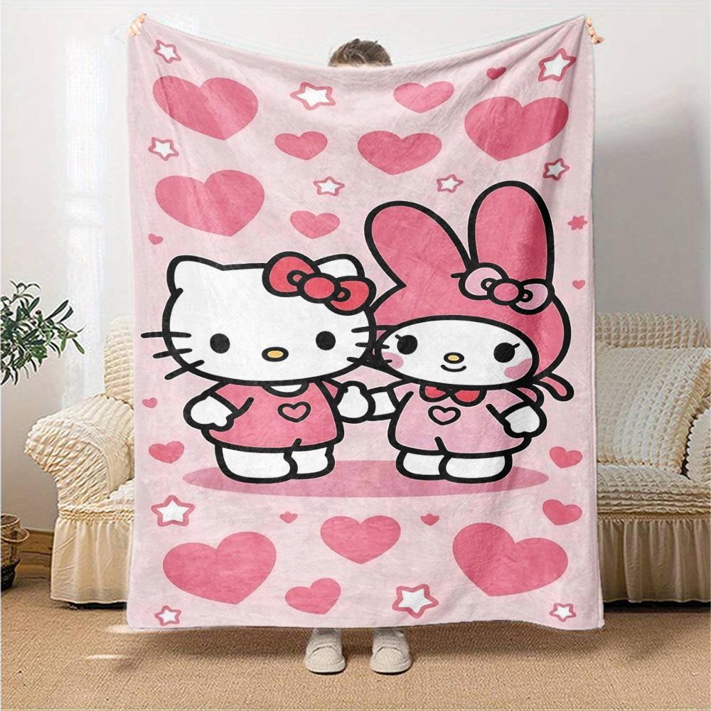 1pc Hello Kitty My Melody blanket Lightweight Flannel Throw for Sofa Bed Travel Camping Livingroom Office Couch Chair