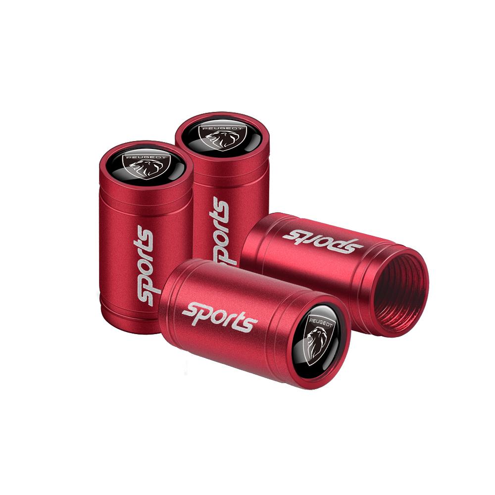 2026 Hot Car Sticker 4PCS Car Wheel Tire Valve Caps Auto Tyre Air Stem Cover Accessories For PEUGEOT 107 206 2008 4008 108 207 2