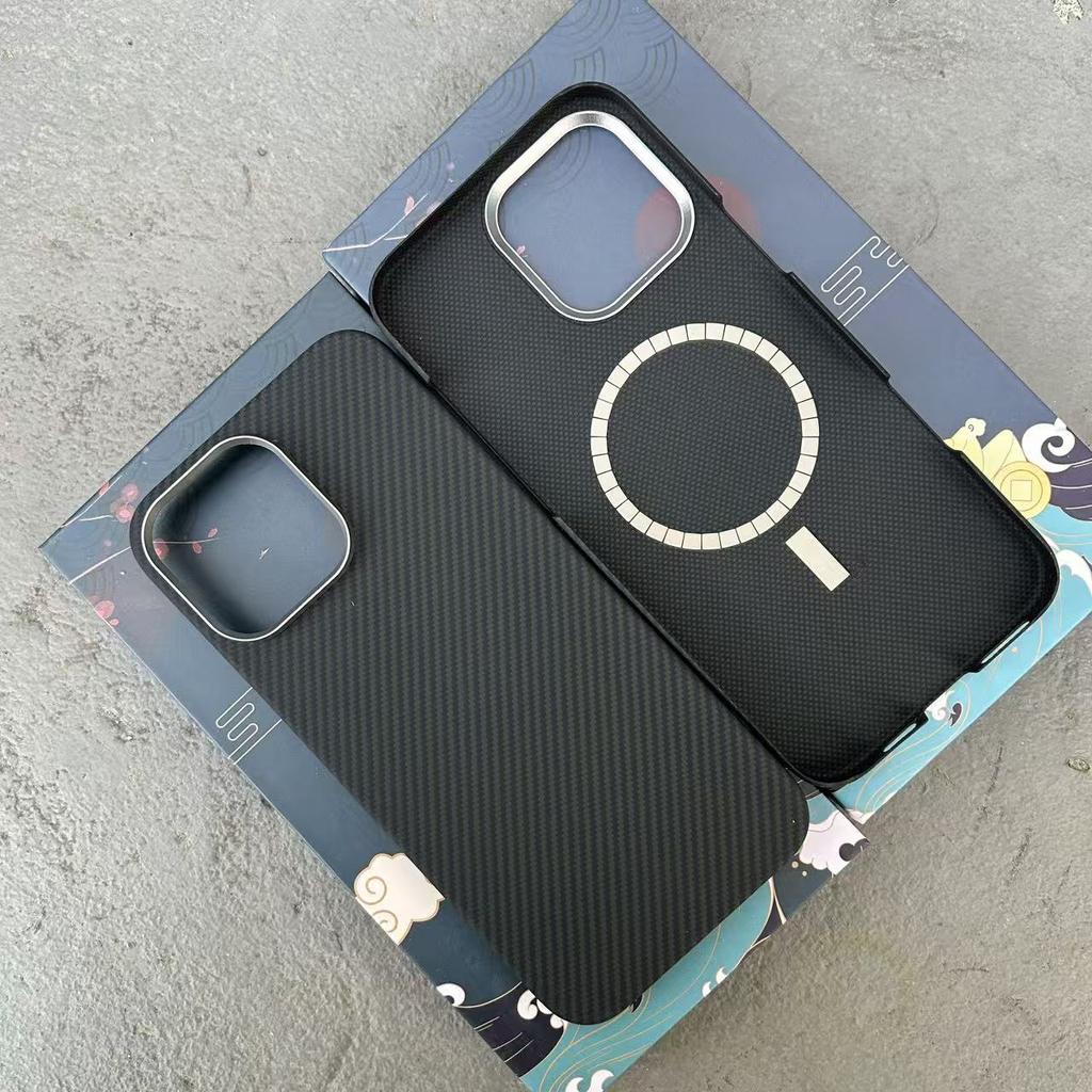 For Magsafe Magnetic Carbon Fiber Case For iPhone 17 16 15 14 13 Pro Max Case Thin Aramid Fiber Cover for iPhone 17 16 15 Pro
