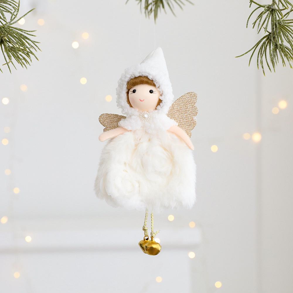 Enfeite de Vestido de Boneca de Anjo: Decoração de Árvore de Natal Bordada para Crianças