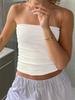 Women Cropped Tube Tops Strapless Off Shoulder Backless Short Tank Summer Party Club Striped/Solid Mini Vest New