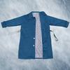 Wooving Long Collar Padded Coat (Blue)