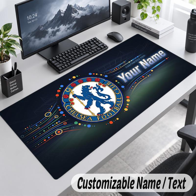 Custom Name Text Mouse Pad Chelsea FC Personalized Desk Pad For Work And Gaming