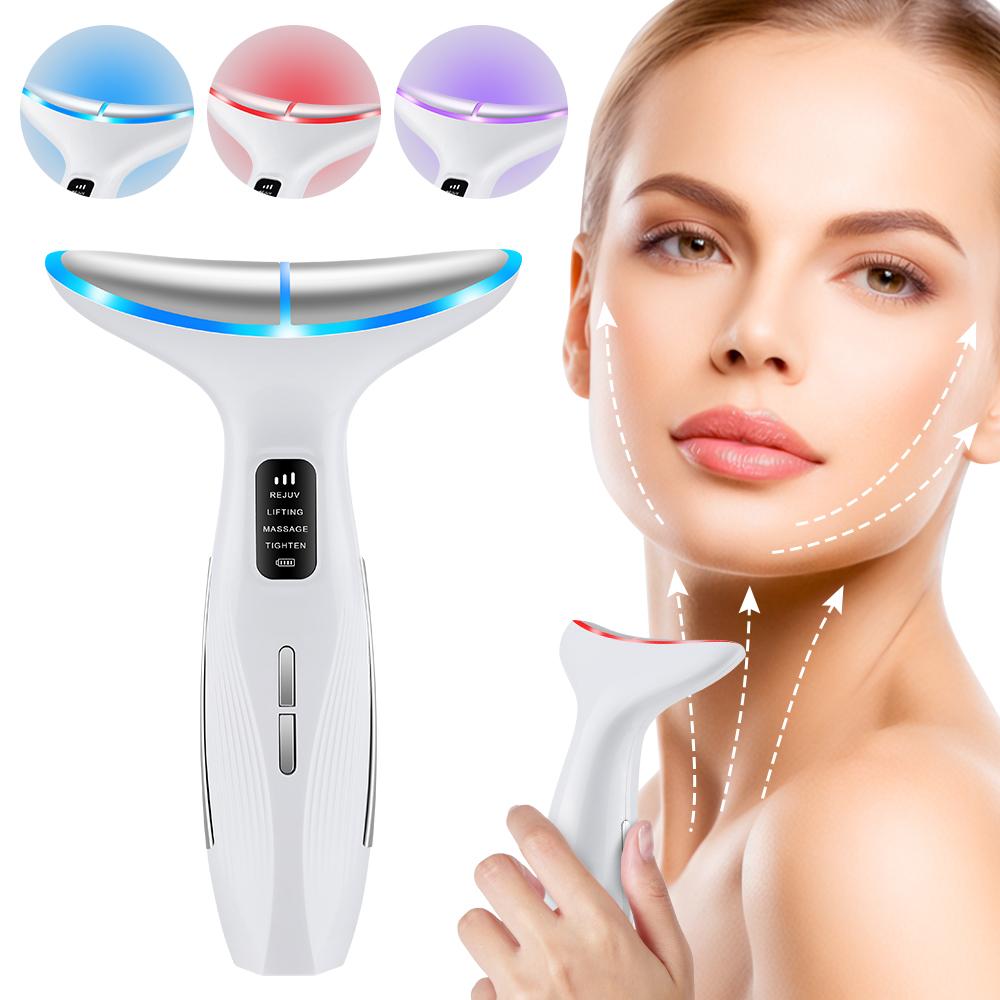 Ems Micro Current Facial Device Neck Lift IPL Skin Rejuvenation Double Chin Removal LED Firming Massager Beauty Tool