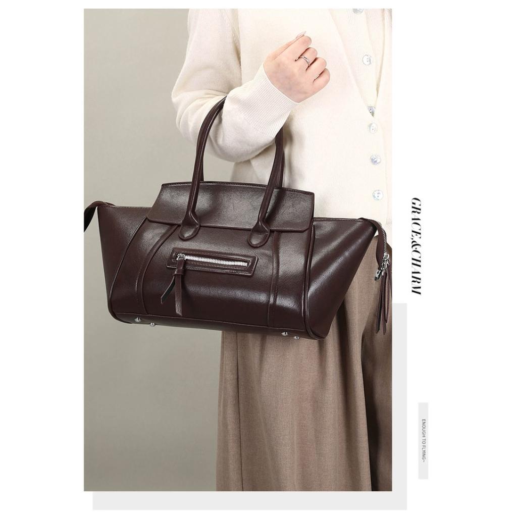 Xeie Thuk Shoulder Bag Women Faux Leather Multi Compartment Office Daily