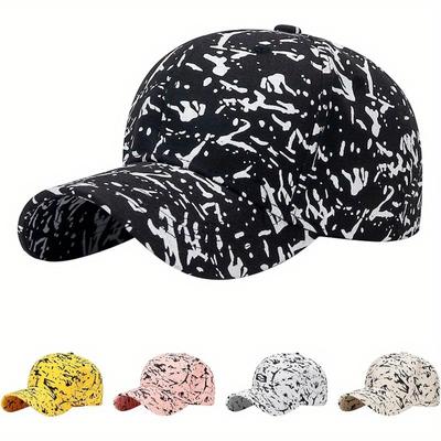 Korean Style Cotton Paint Spots Graffiti Baseball Caps Snapback Hip Hop Street Fashion Hat Women Men Outdoor Sun Protection Hat
